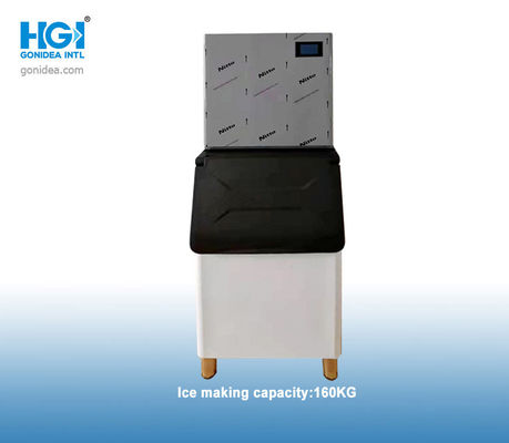 110V 220V फ्रीस्टैंडिंग कमर्शियल ऑटोमैटिक आइस मेकर 160kg / 24h एयर कूल्ड